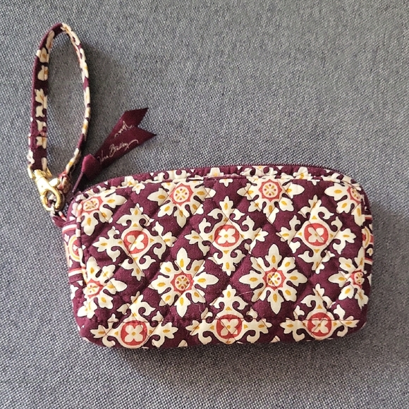 Vera Bradley Maroon & Yellow Clutch - Picture 1 of 5